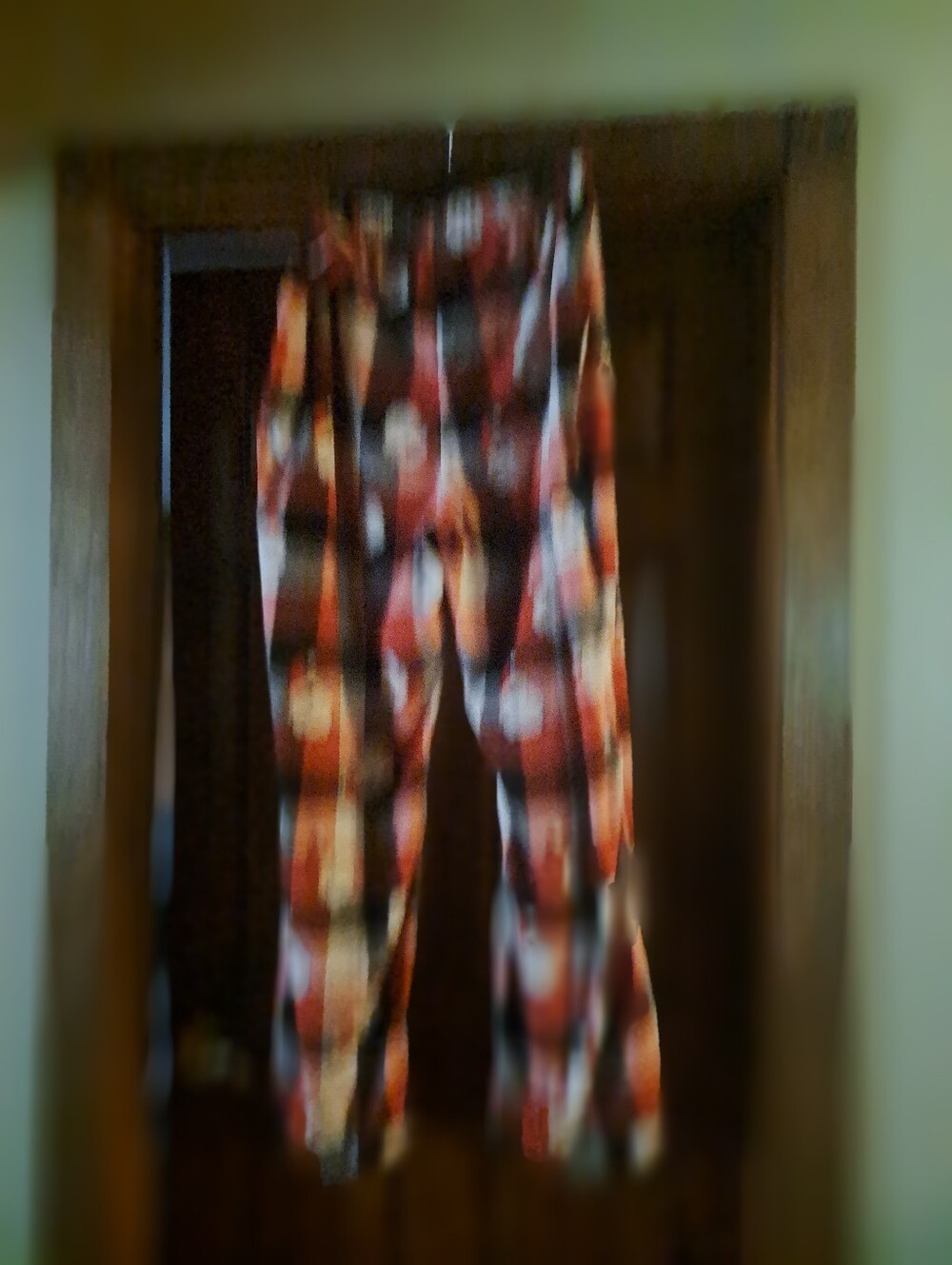 Plaid Santa Print Mens Lounge Pants - Red - Picture 2 of 3